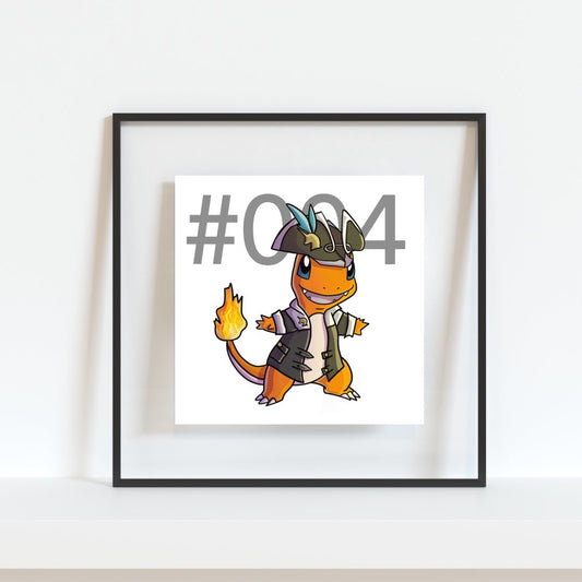 Charmander Pokemon Pirate Gamer Art Print