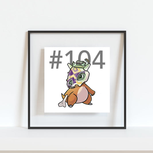 Cubone Pokemon Pirate Gamer Art Print