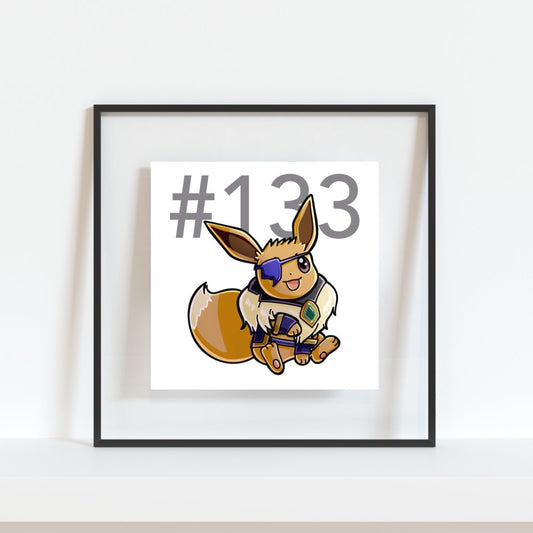 Eevee Pokemon Pirate Gamer Art Print