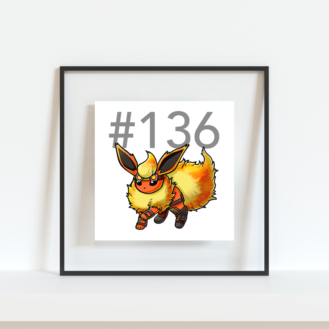 Flareon Pokemon Pirate Gamer Art Print