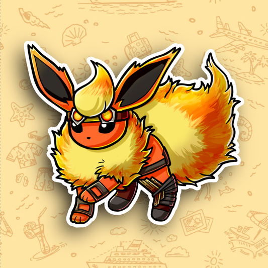 Flareon Pirate Pokemon Vinyl Sticker