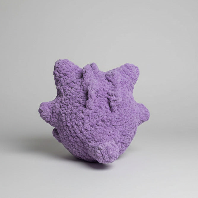 Large Baby Gengar Plush Toy with Tongue Sticking Out – Soft Handmade Pokémon Plush, 8 Inches Tall and Wide