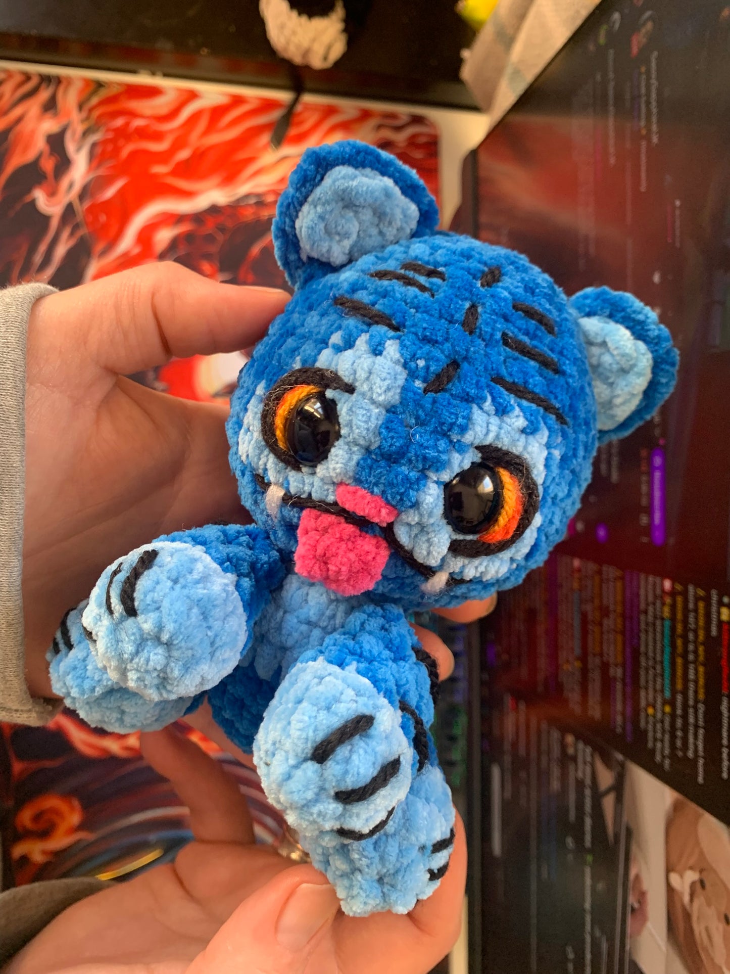 Derpy Tiger & Sussie | Handmade Chenille Yarn Plushies