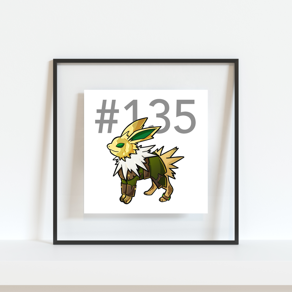 Jolteon Pokemon Pirate Gamer Art Print