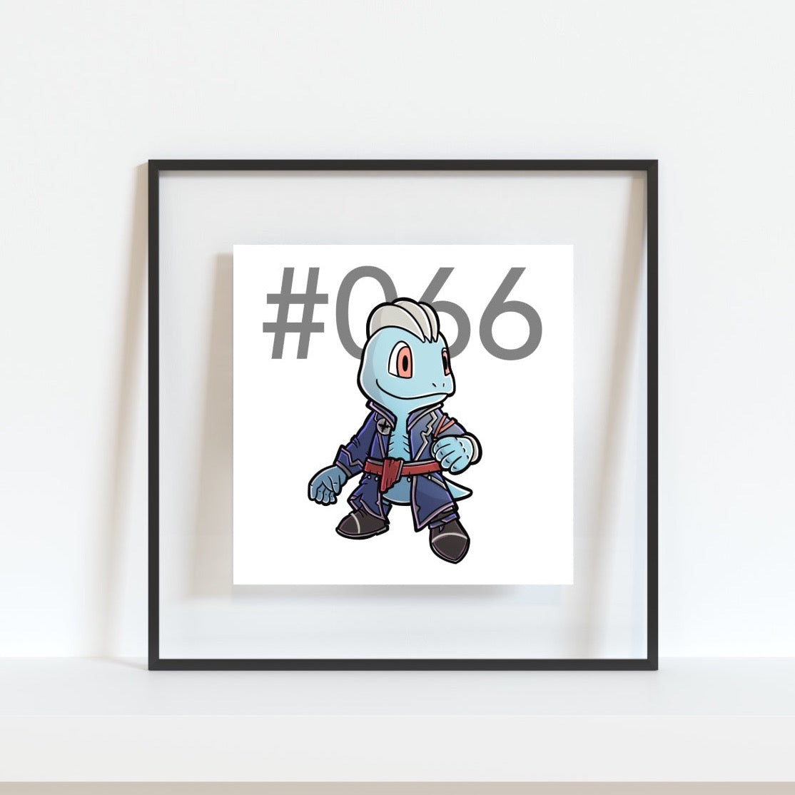 Machop Pokemon Pirate Gamer Art Print