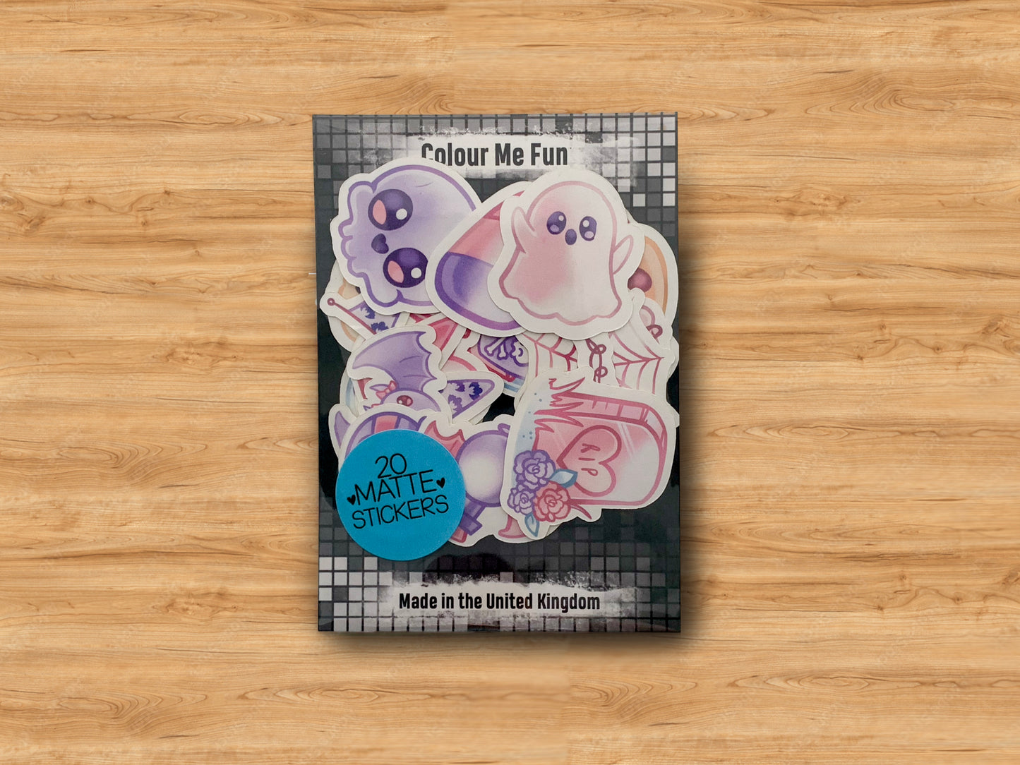 20 Cute Pink Halloween Sticker Set
