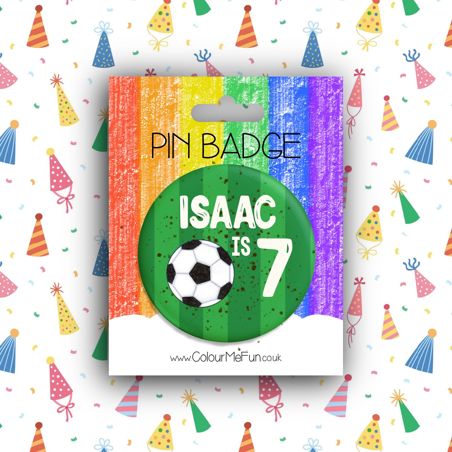 Personalised Football Birthday Badge
