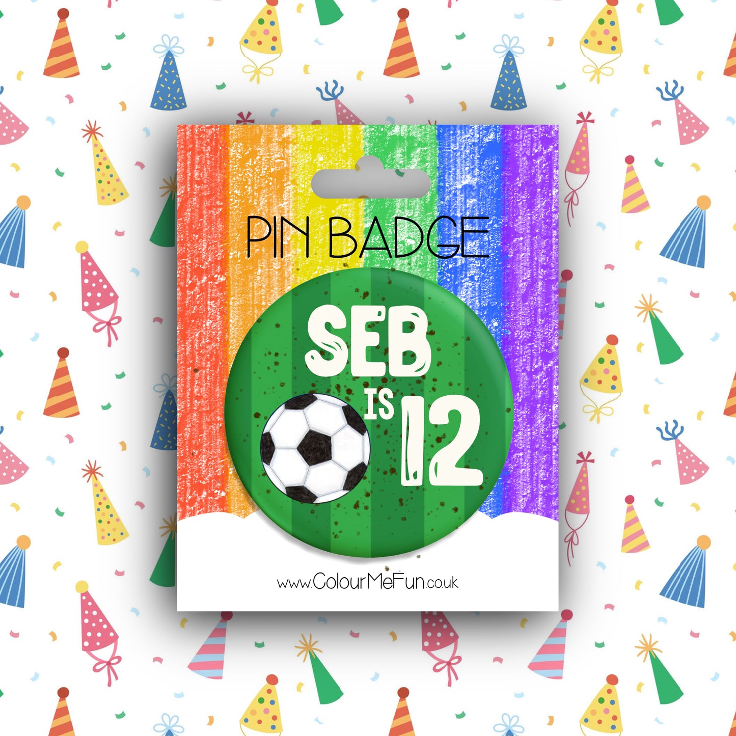Personalised Football Birthday Badge