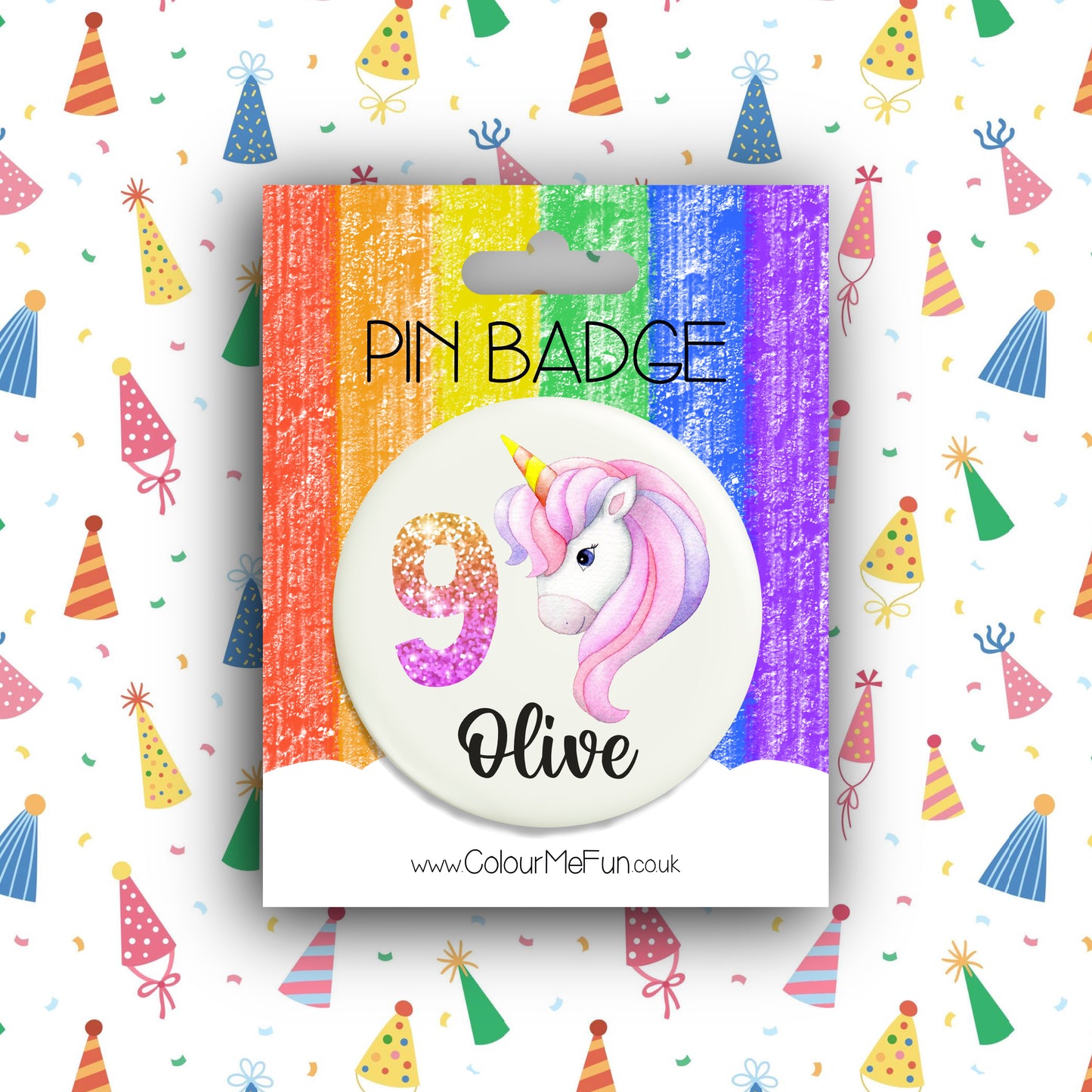 Personalised Unicorn Birthday Badge