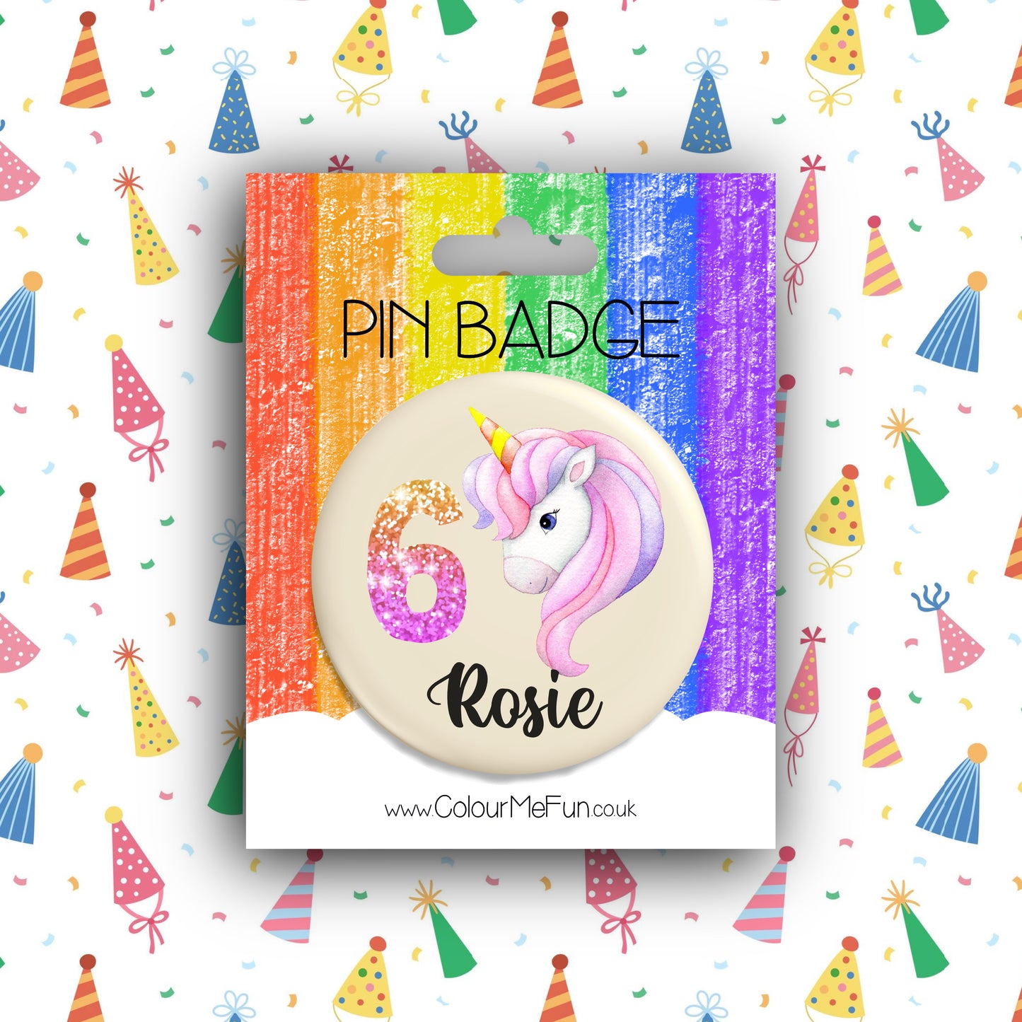Personalised Unicorn Birthday Badge