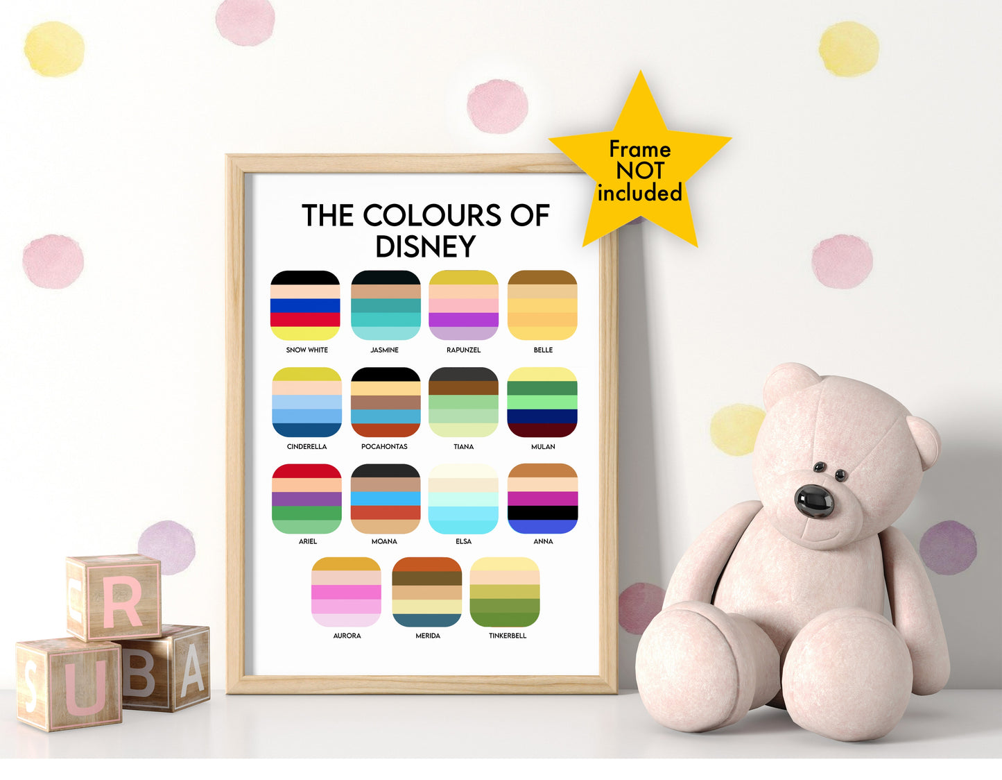The Colours of Disney Nursery Print (A4)