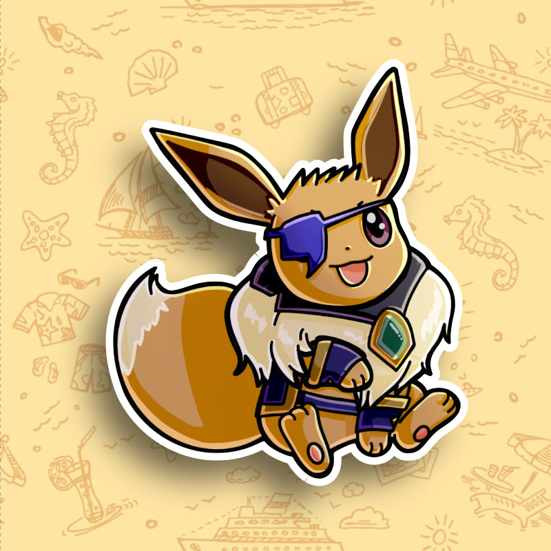 Eevee Pirate Pokemon Vinyl Sticker