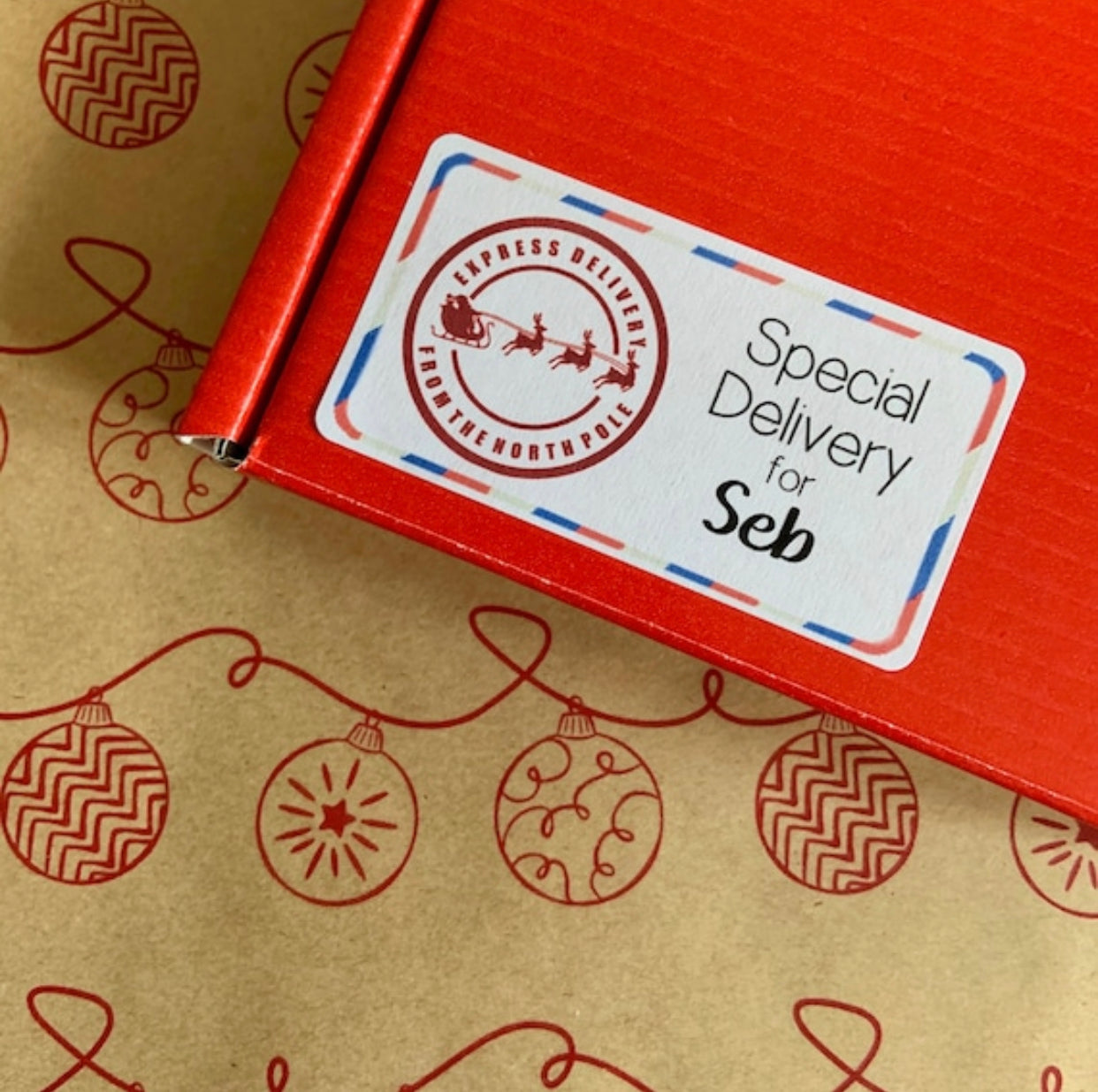 Personalised Special Delivery Christmas Stickers