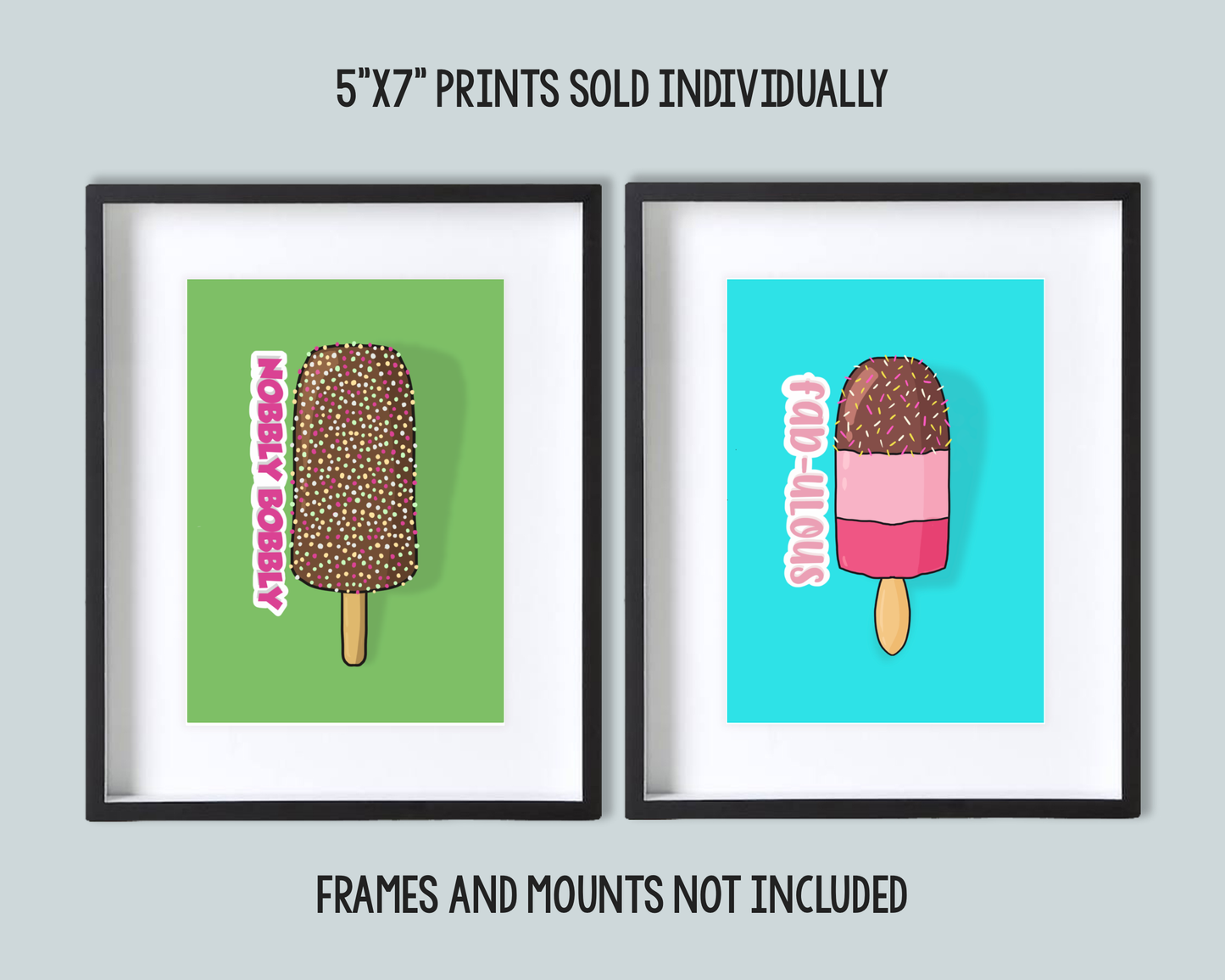 Retro 'Fab' Ice Lolly Print (5"x7")