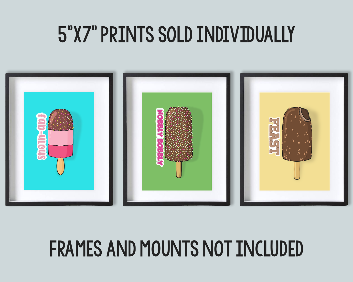 Retro 'Fab' Ice Lolly Print (5"x7")
