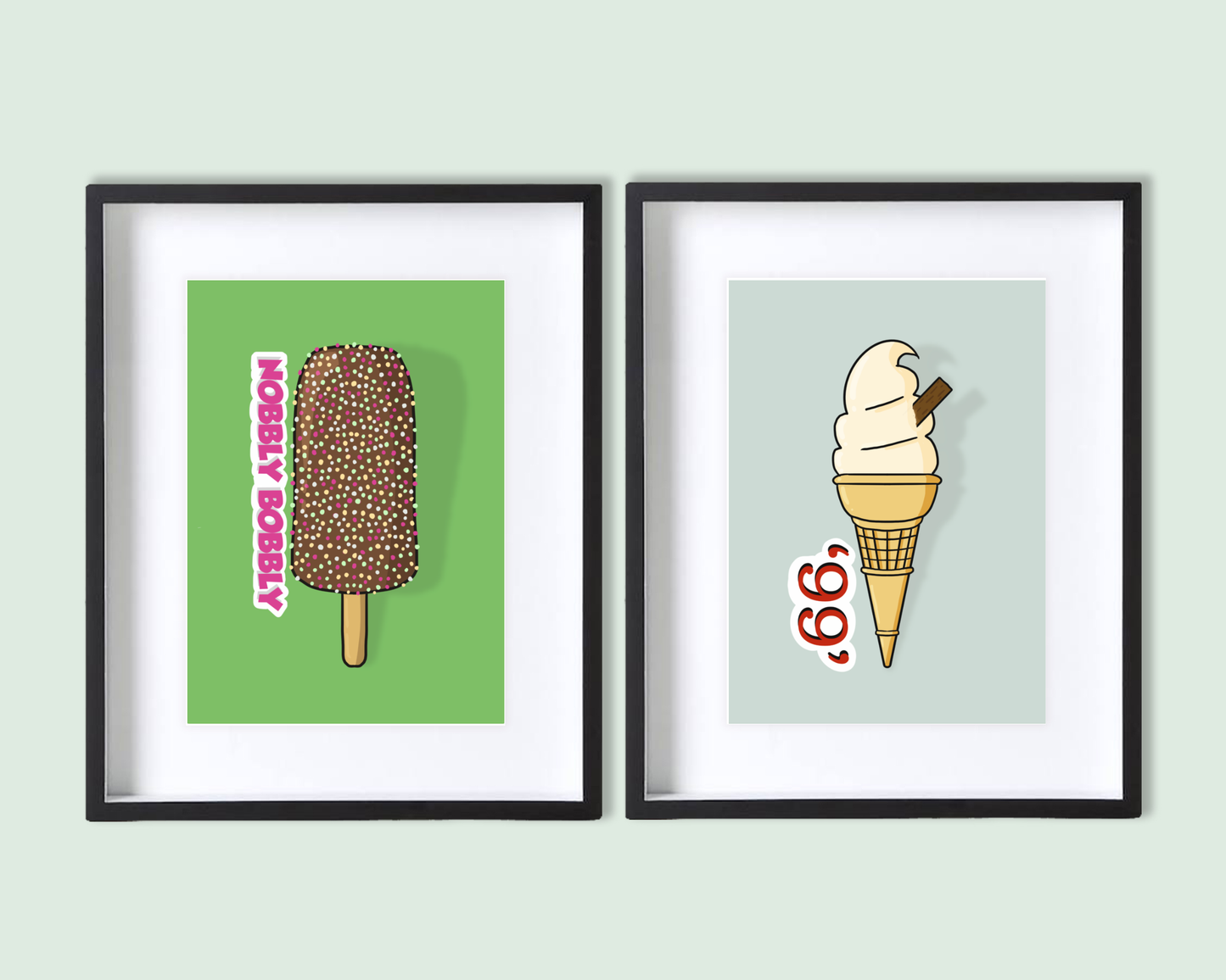 Retro '99' Ice Cream Print (5"x7")