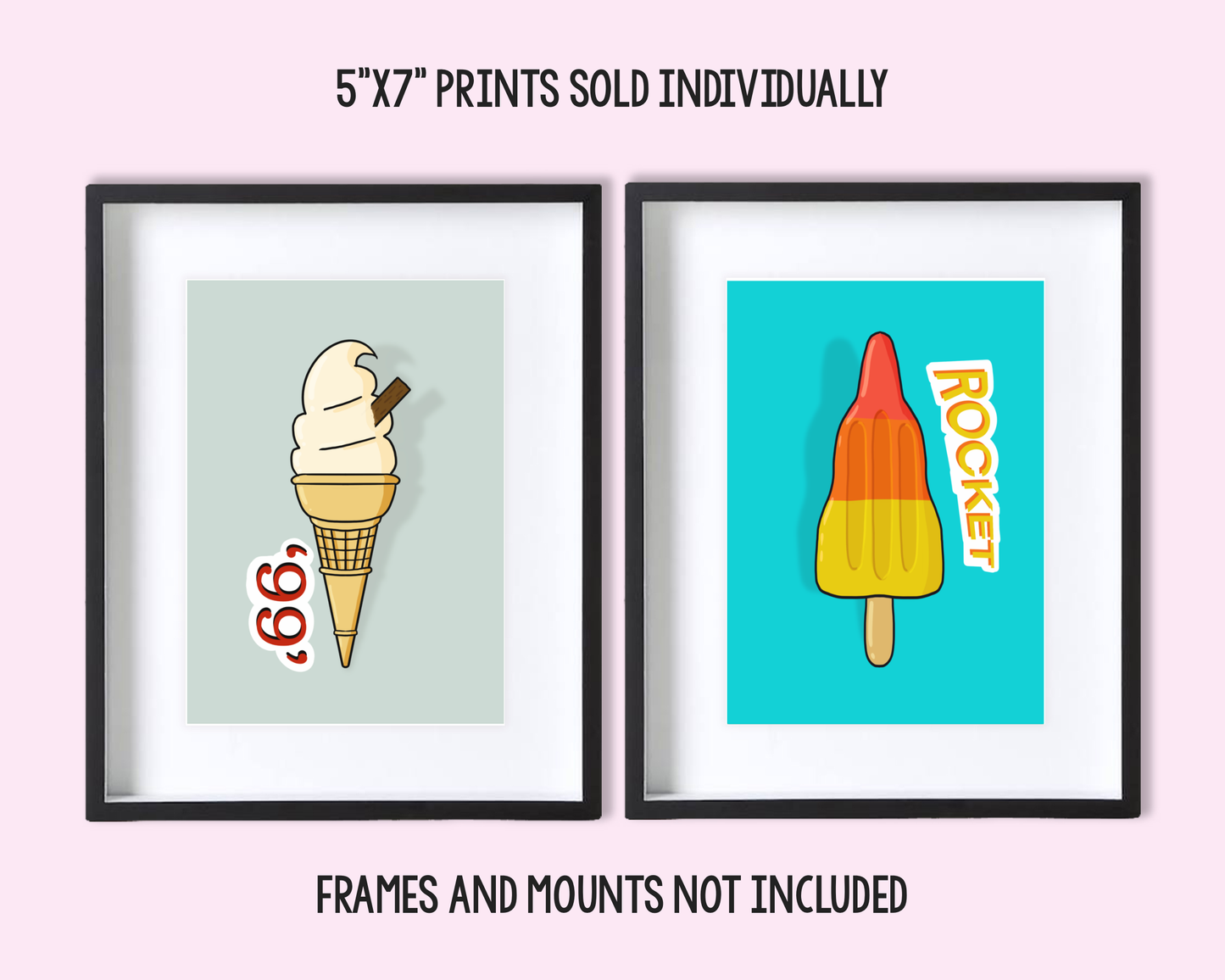 Retro 'Rocket' Ice Lolly Print (5"x7")