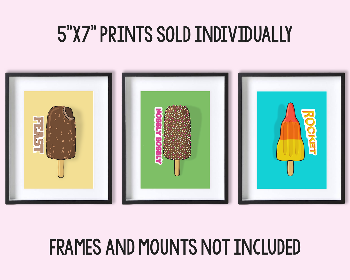 Retro 'Rocket' Ice Lolly Print (5"x7")