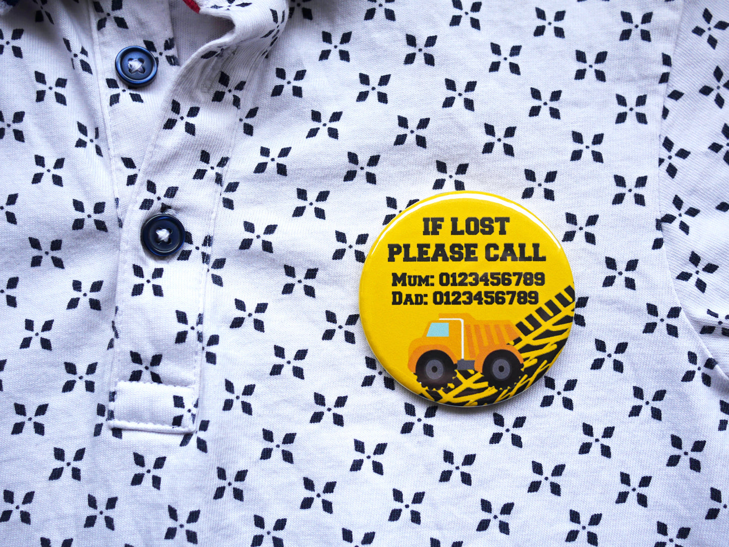 Lost Child Badge - Missing Child ID Button Badge