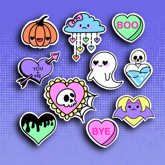 Pastel Goth Sticker Set (Pink)