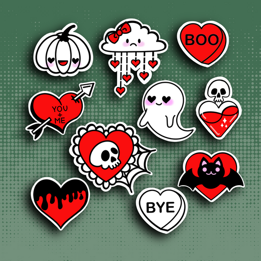 Pastel Goth Sticker Set (Red)
