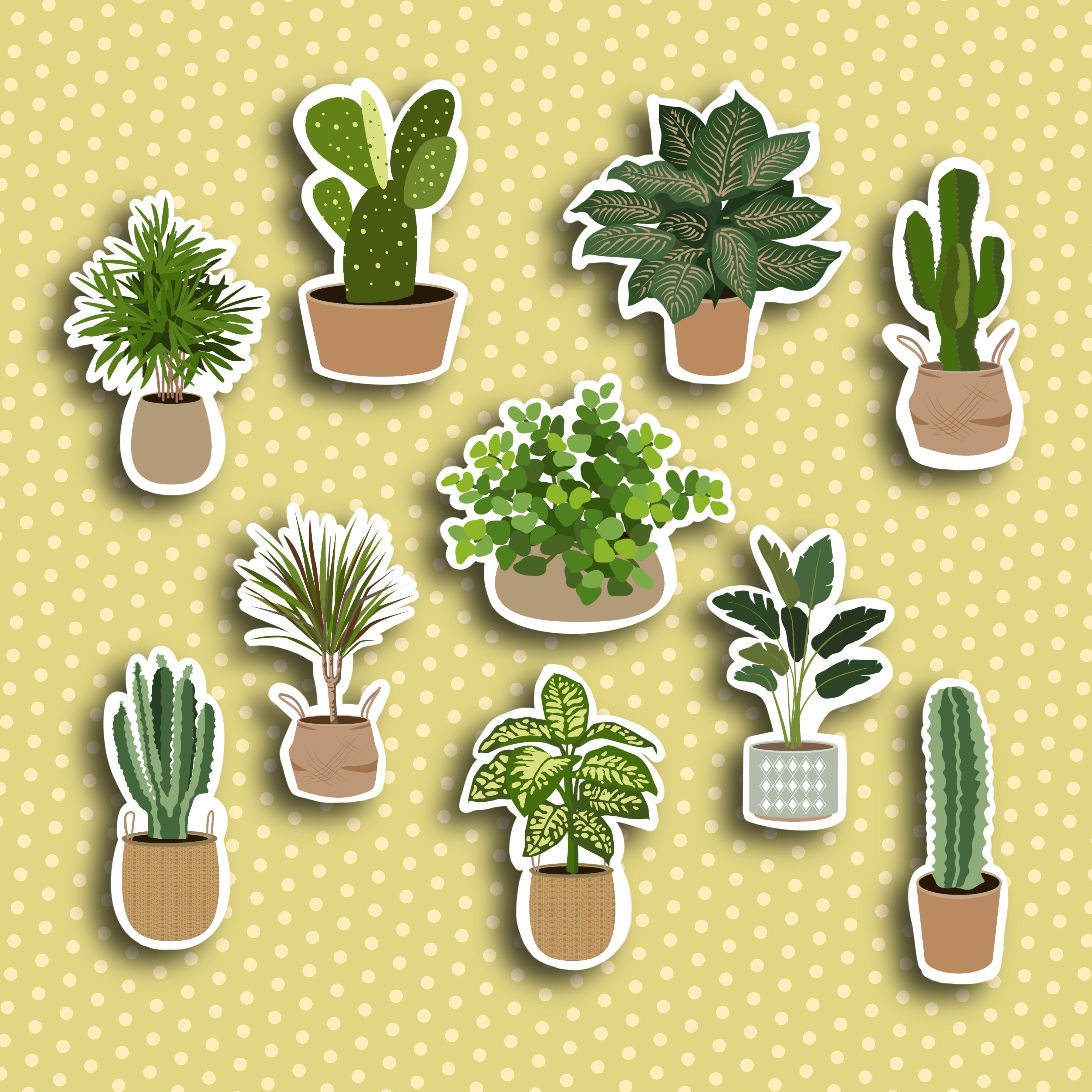 printable succulent stickers Boho Plant Sticker Set – Colour Me Fun