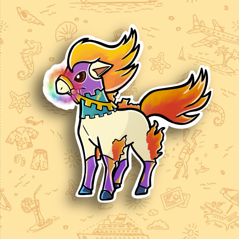 Ponyta Pirate Pokemon Vinyl Sticker