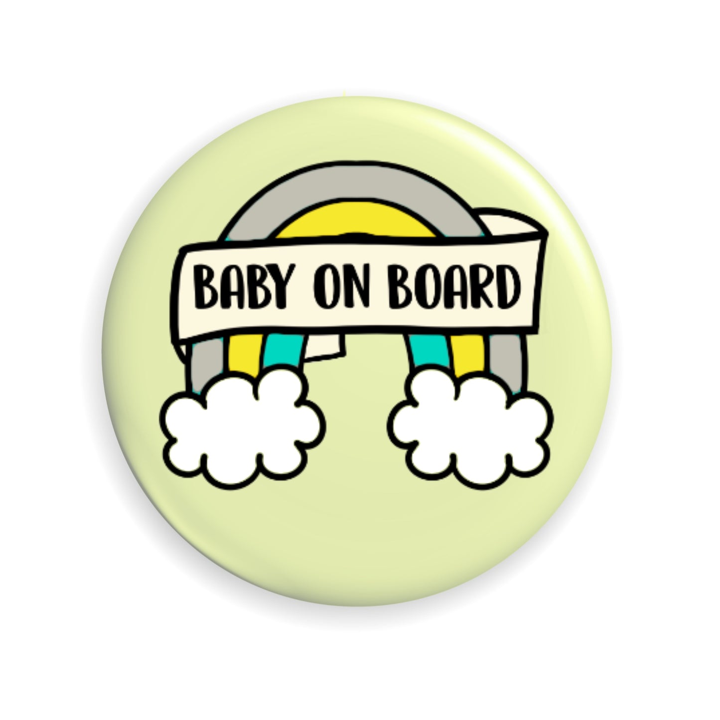Rainbow Baby On Board Button Badge