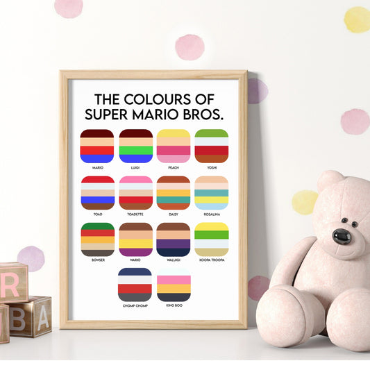 The Colours of Super Mario Bros Print (A4)