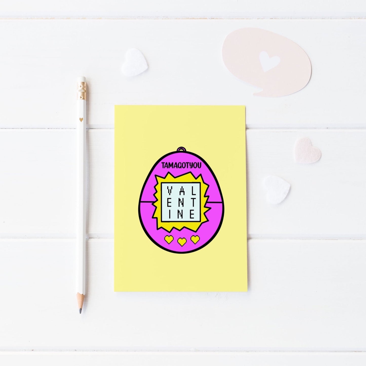 90's Retro Valentines Card (Pink)