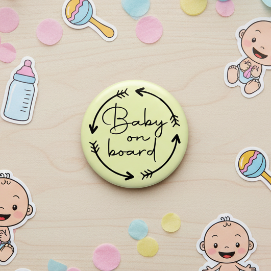 Baby On Board Button Badge