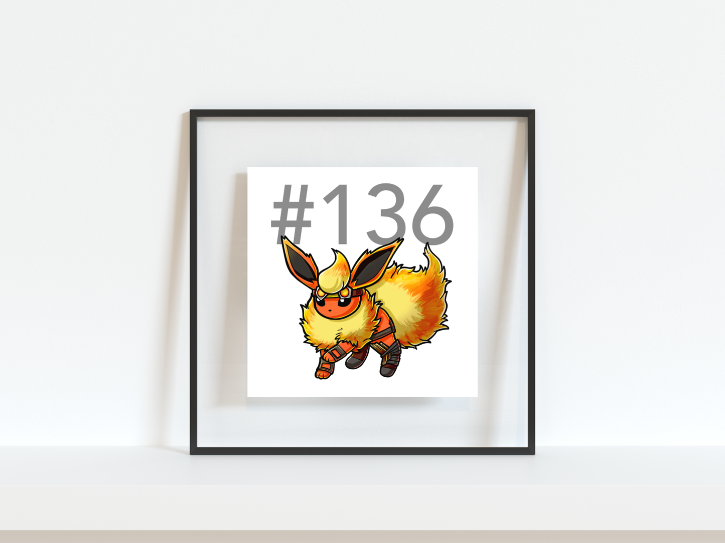 Flareon Pokemon Pirate Gamer Art Print