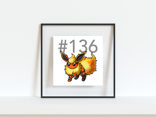 Flareon Pokemon Pirate Gamer Art Print