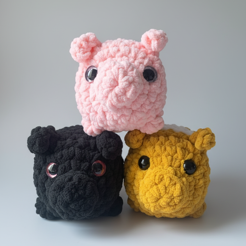 Pig Crochet Plushie - Made to order