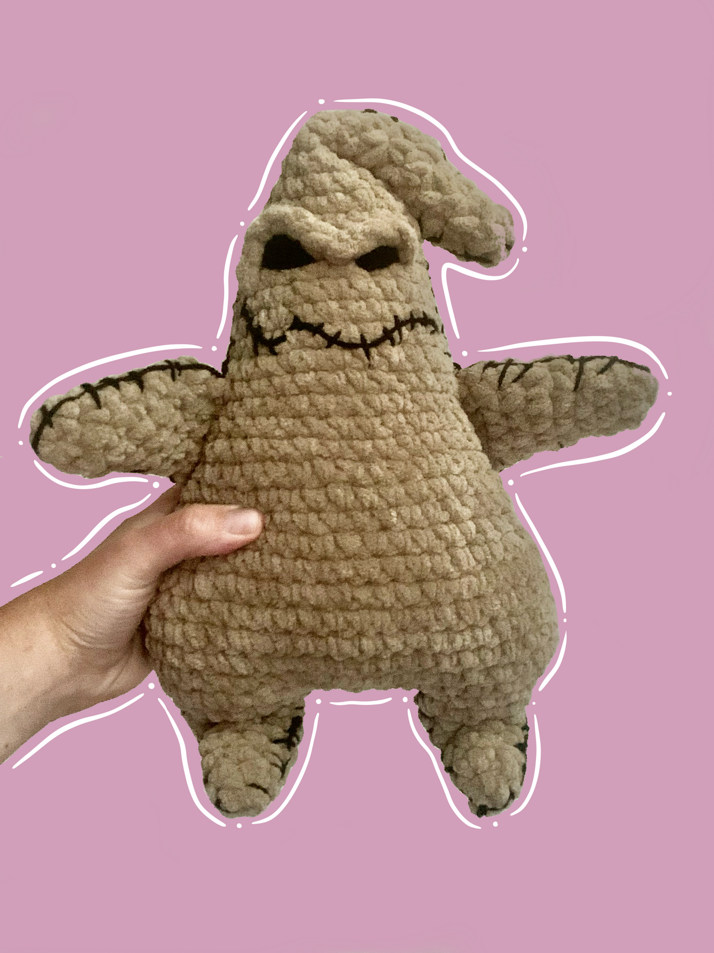 Oogie Boogie Large Crochet Plushie, 14" tall