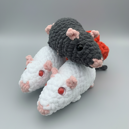 Large Crochet Rat