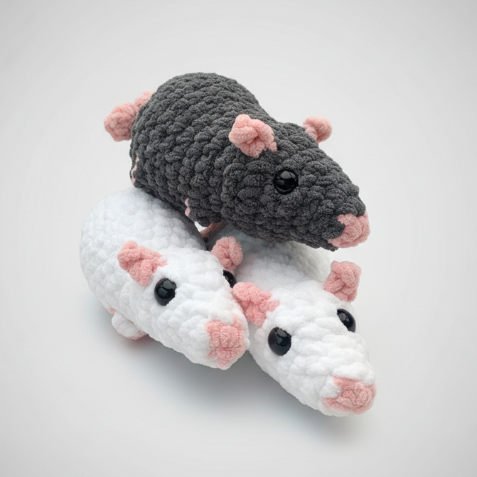 Large Crochet Rat