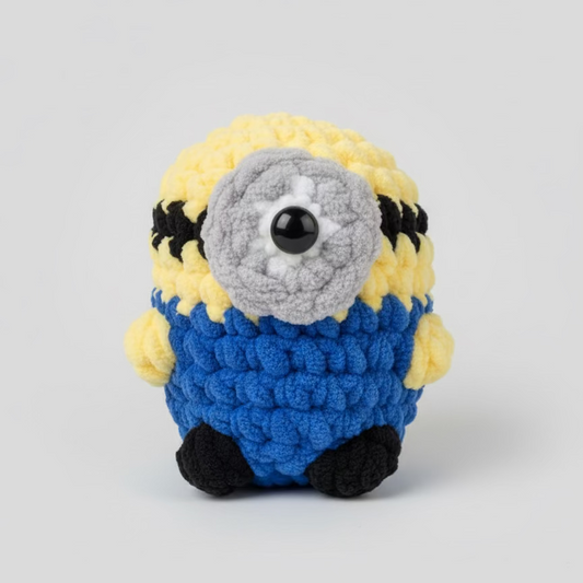 Minion Crochet Plushie – Handmade Soft Toy with Safety Eye