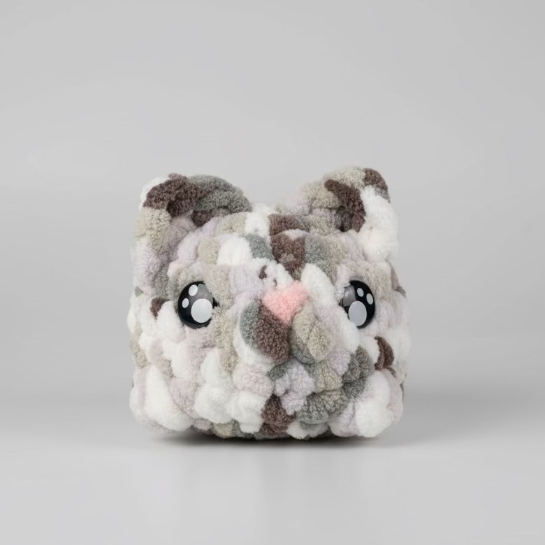 Adopt-A-Cat Plush | Handmade Crochet Cat With Bed, Toy & Adoption Certificate