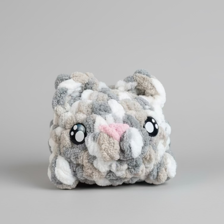 Adopt-A-Cat Plush | Handmade Crochet Cat With Bed, Toy & Adoption Certificate