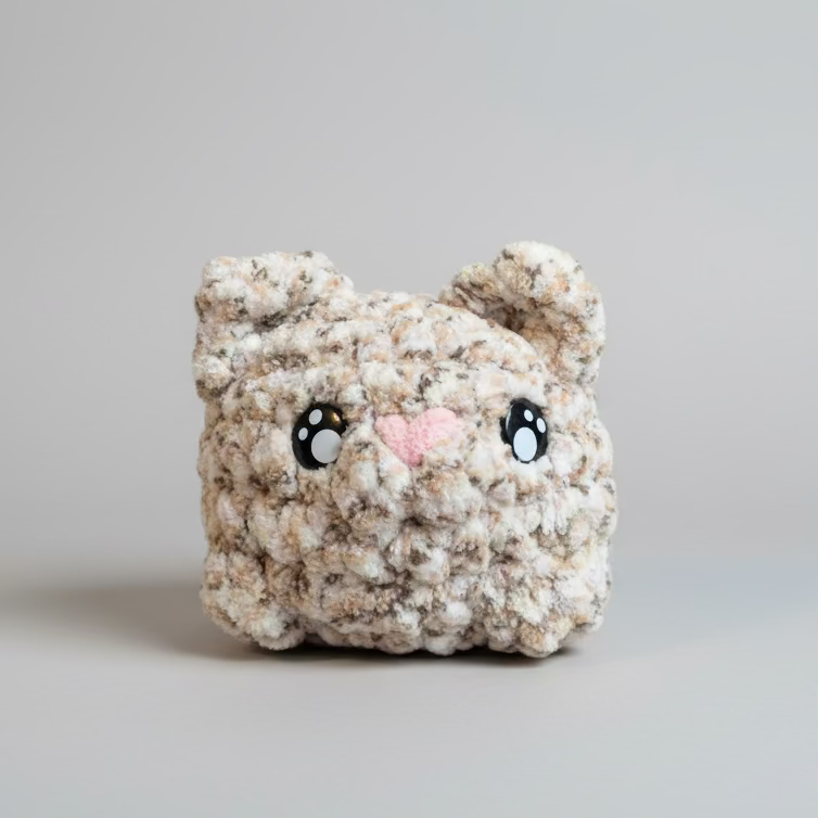 Adopt-A-Cat Plush | Handmade Crochet Cat With Bed, Toy & Adoption Certificate