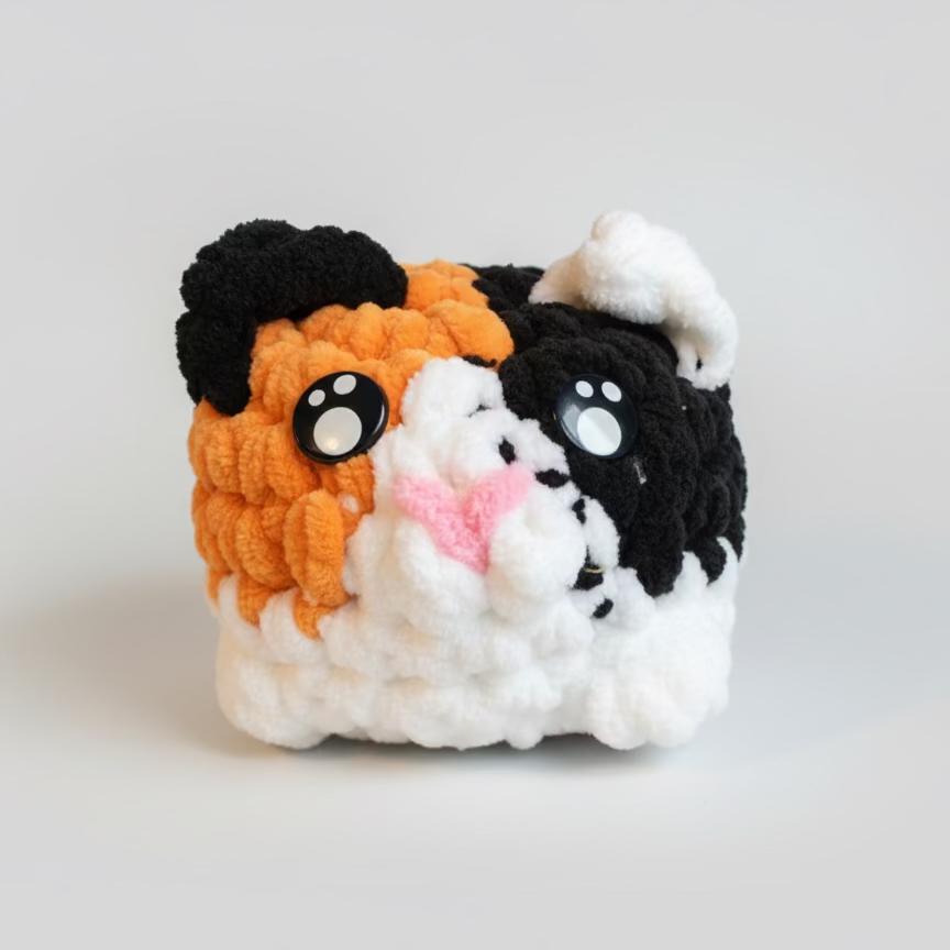 Adopt-A-Cat Plush | Handmade Crochet Cat With Bed, Toy & Adoption Certificate