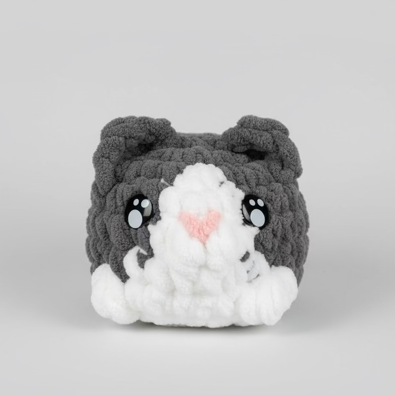 Adopt-A-Cat Plush | Handmade Crochet Cat With Bed, Toy & Adoption Certificate