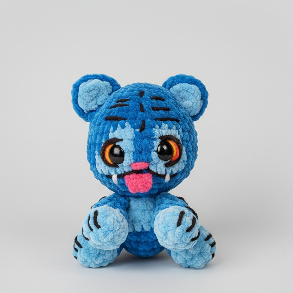 Derpy Tiger & Sussie | Handmade Chenille Yarn Plushies
