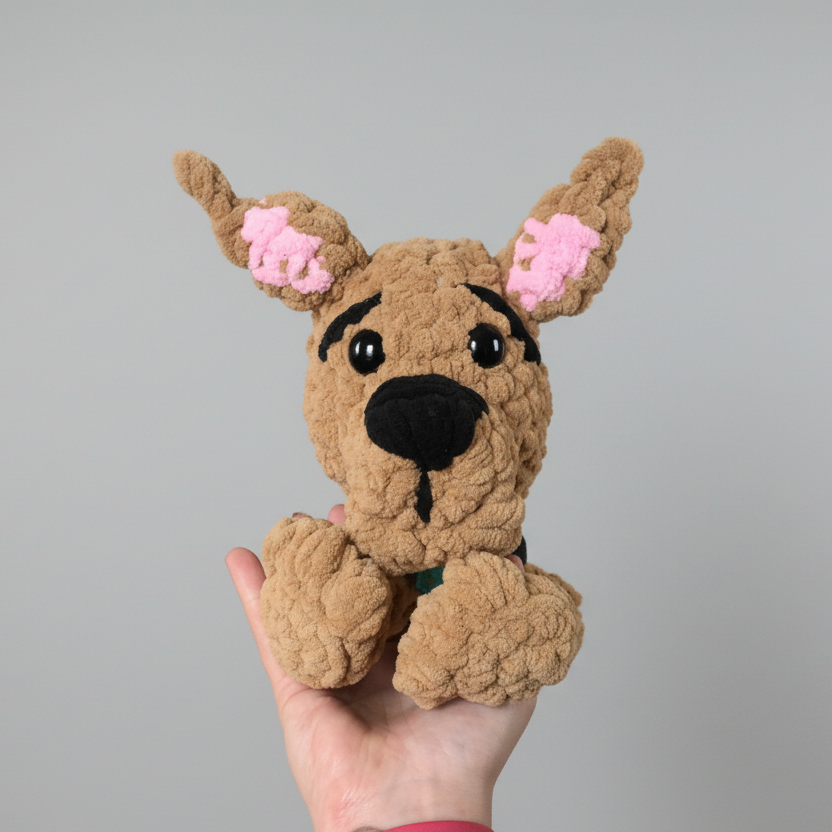 Scooby-Doo Plush | Handmade Amigurumi Cartoon Dog | Soft Plush Crochet Toy