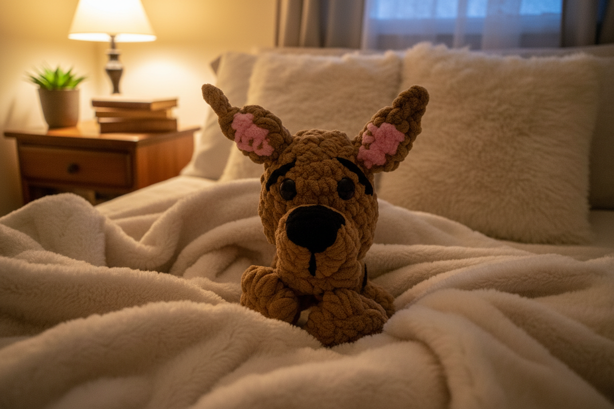 Scooby-Doo Plush | Handmade Amigurumi Cartoon Dog | Soft Plush Crochet Toy