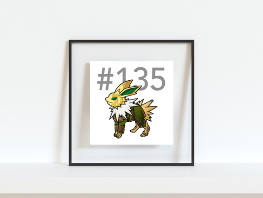 Jolteon Pokemon Pirate Gamer Art Print