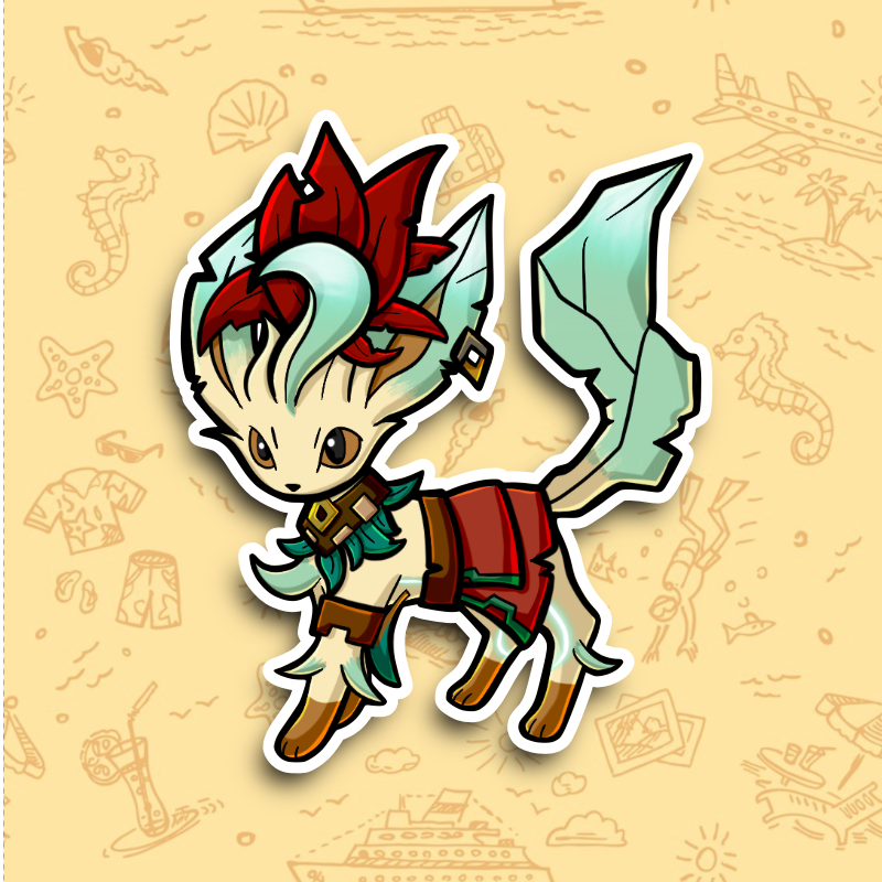 Leafeon Pirate Pokemon Vinyl Sticke