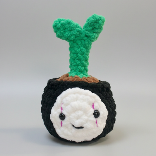 No-Face Crochet Plant Plush – Handmade Decor
