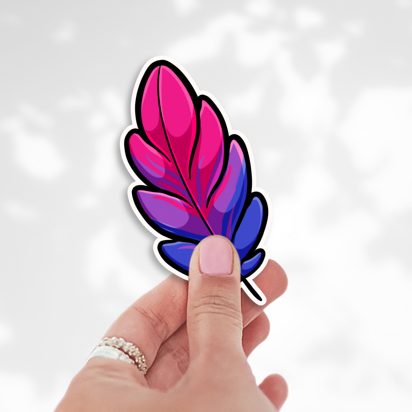 Pride Feathers Vinyl Sticker | LGBTQ+ Rainbow Feather Decal | 3 Inch Inclusive Aesthetic Pride Art Sticker | Spreading Wings Self Expression | Preorder Gift